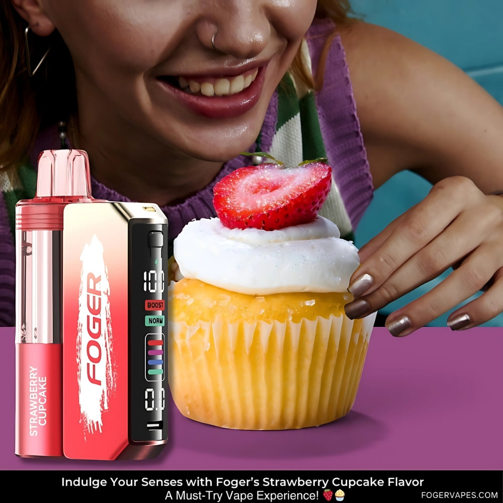 elf bar vape uk Foger Strawberry Cupcake Vape: Irresistible 30K Puff Flavor