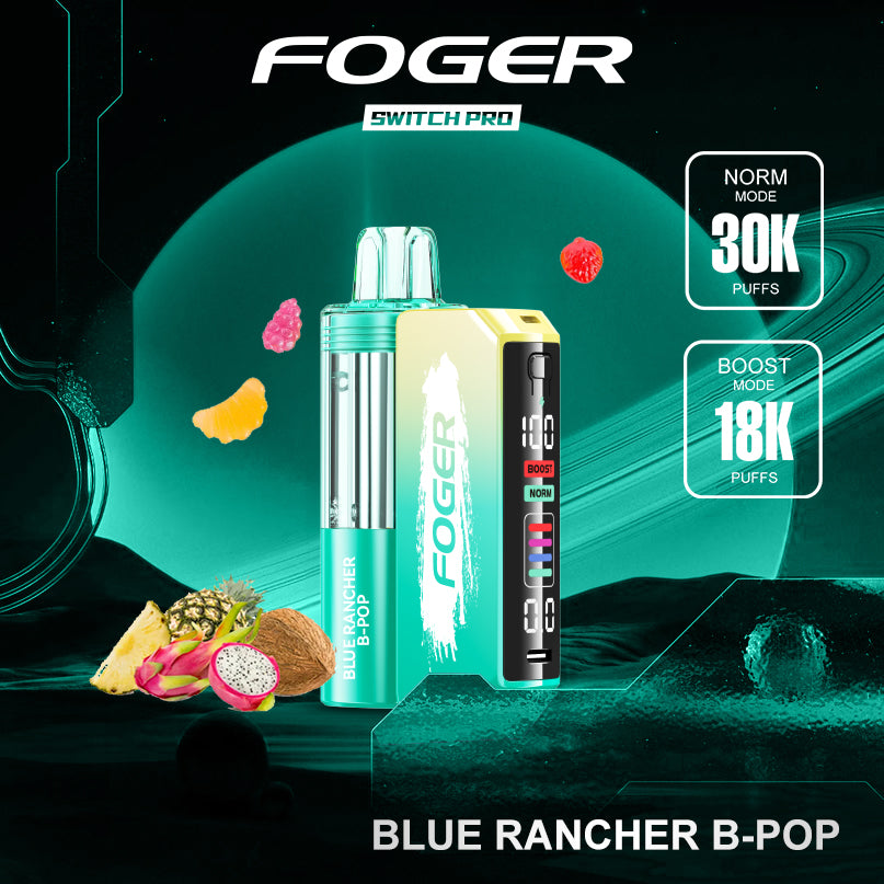 Foger Switch Pro Kit: 30K Puffs of Blue Rancher Flavor Foger Switch Pro Kit: 30K Puffs of Blue Rancher Flavor