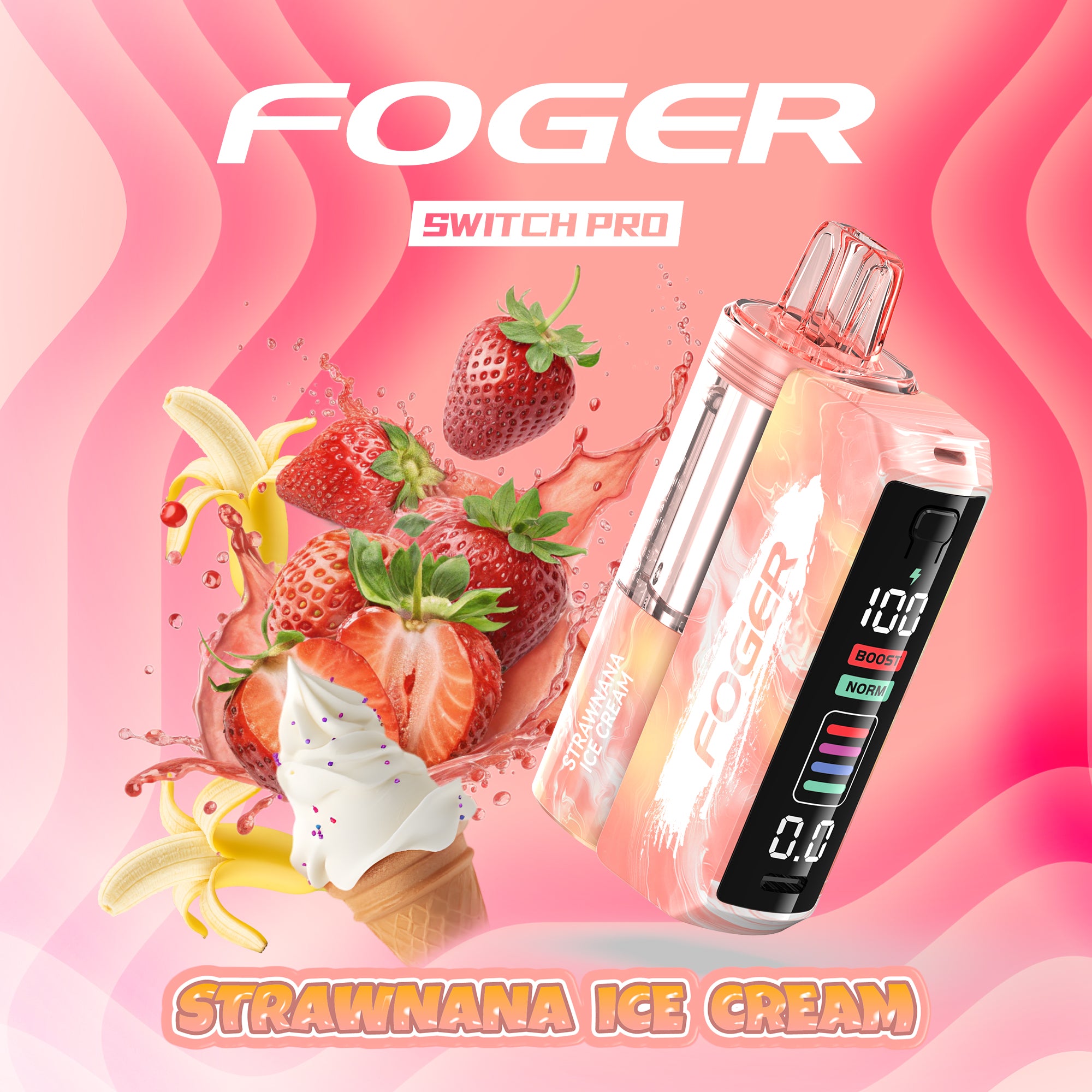 foger strawberry ice vape Strawnana Cream Flavor:Gold Edition output power:Up To 100W Vuse E-cigarettes | Discover