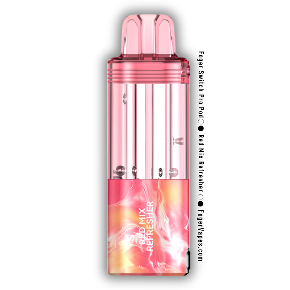 Red Mix Refresher Foger Switch Pro Pod 30K puffs red fruit blend disposable vape in pink and gold finish