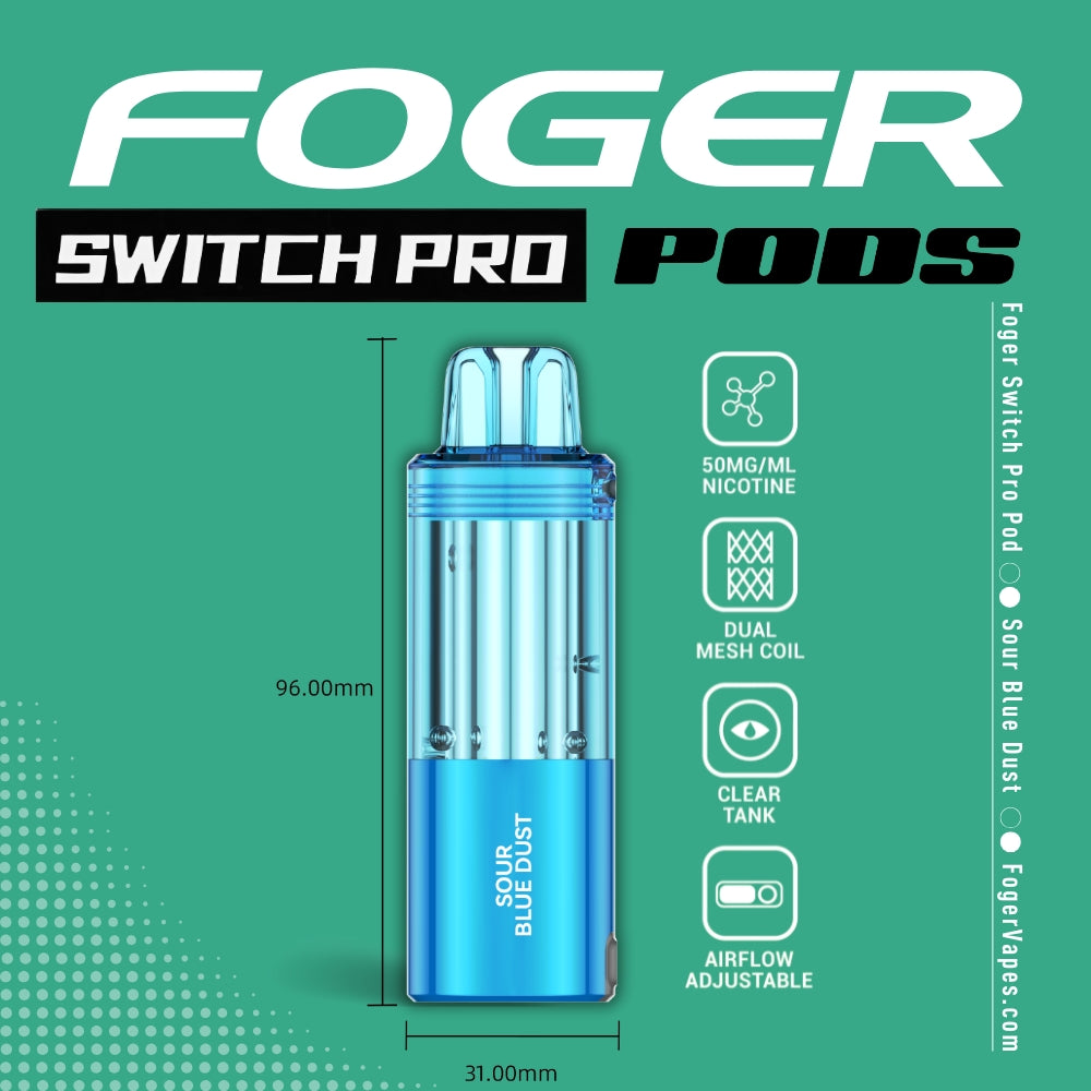 Foger Vapes Sour Blue Dust Switch Pro Pod - 30K Puffs Foger Vapes Sour Blue Dust Switch Pro Pod - 30K Puffs