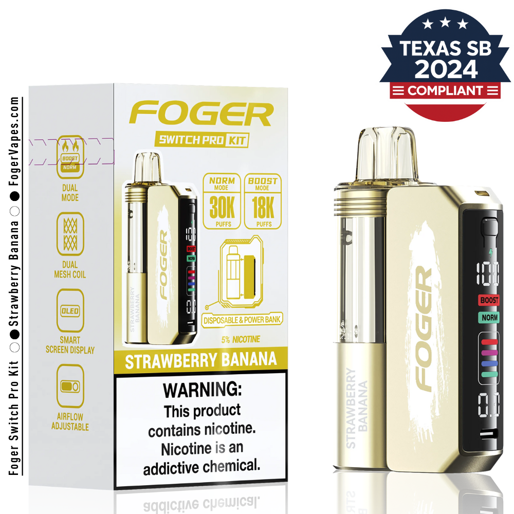 Strawberry Banana Switch Pro Kit – Foger Vapes – Texas Compliant – Built in USA