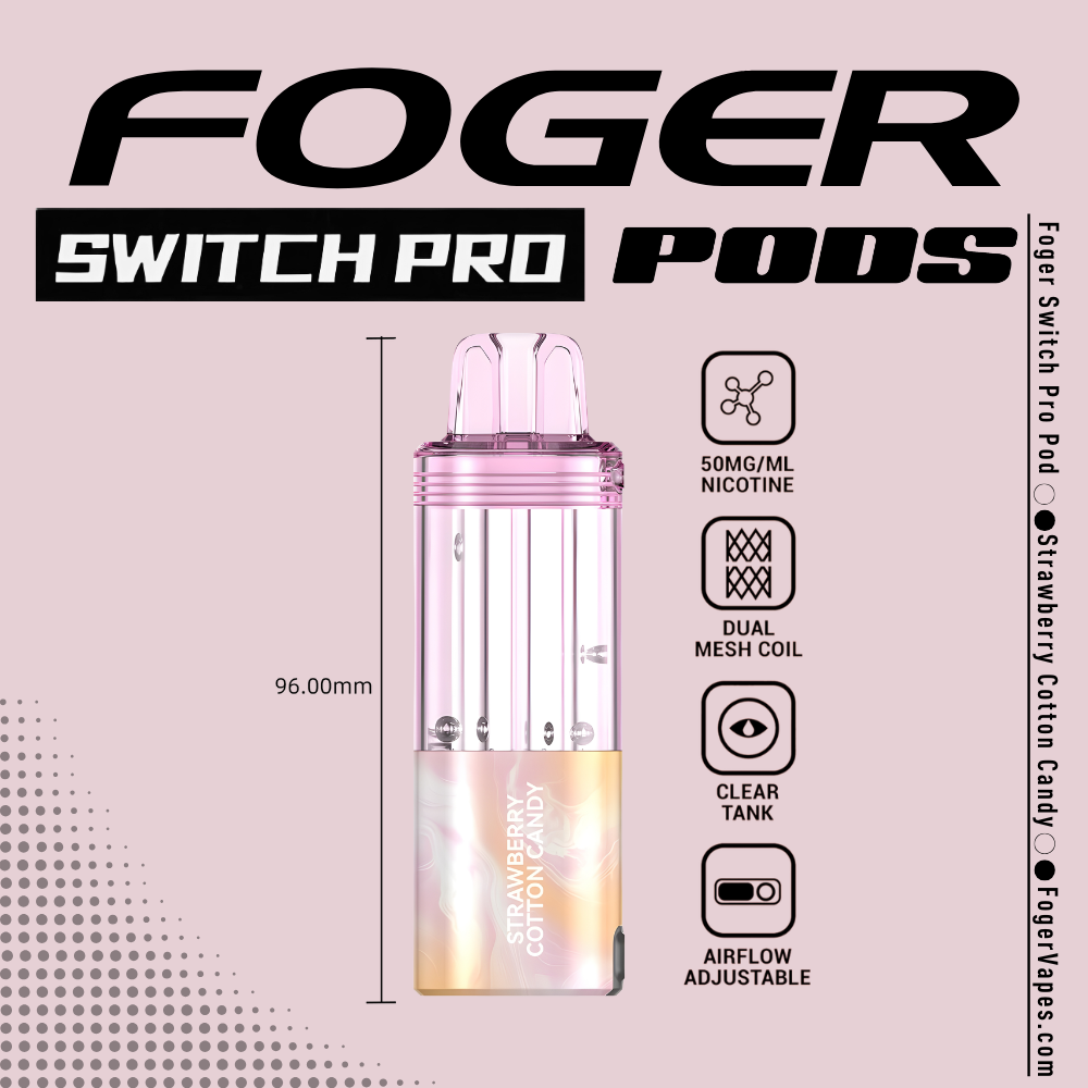 Strawberry Cotton Candy | Foger Switch Pro Pod 30K Puffs Strawberry Cotton Candy | Foger Switch Pro Pod 30K Puffs