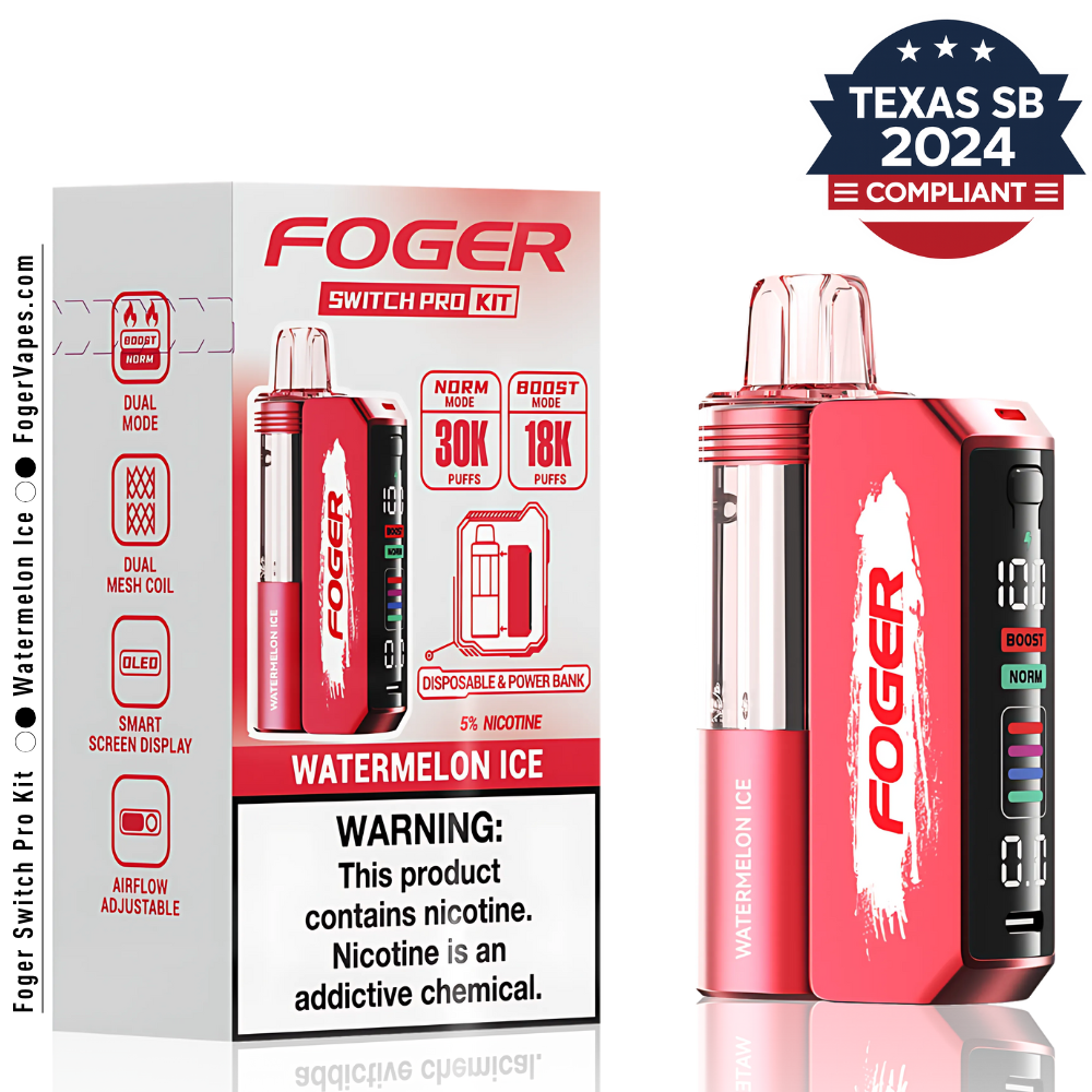 Watermelon Ice Switch Pro Kit – Foger Vapes – Texas Compliant – Built in USA