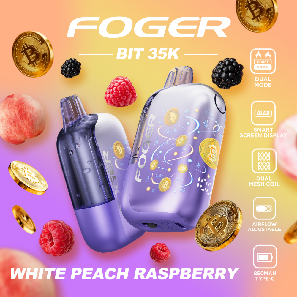 Foger Bit 35K: White Peach Raspberry Vape - 35,000 Puffs Foger Bit 35K: White Peach Raspberry Vape - 35,000 Puffs