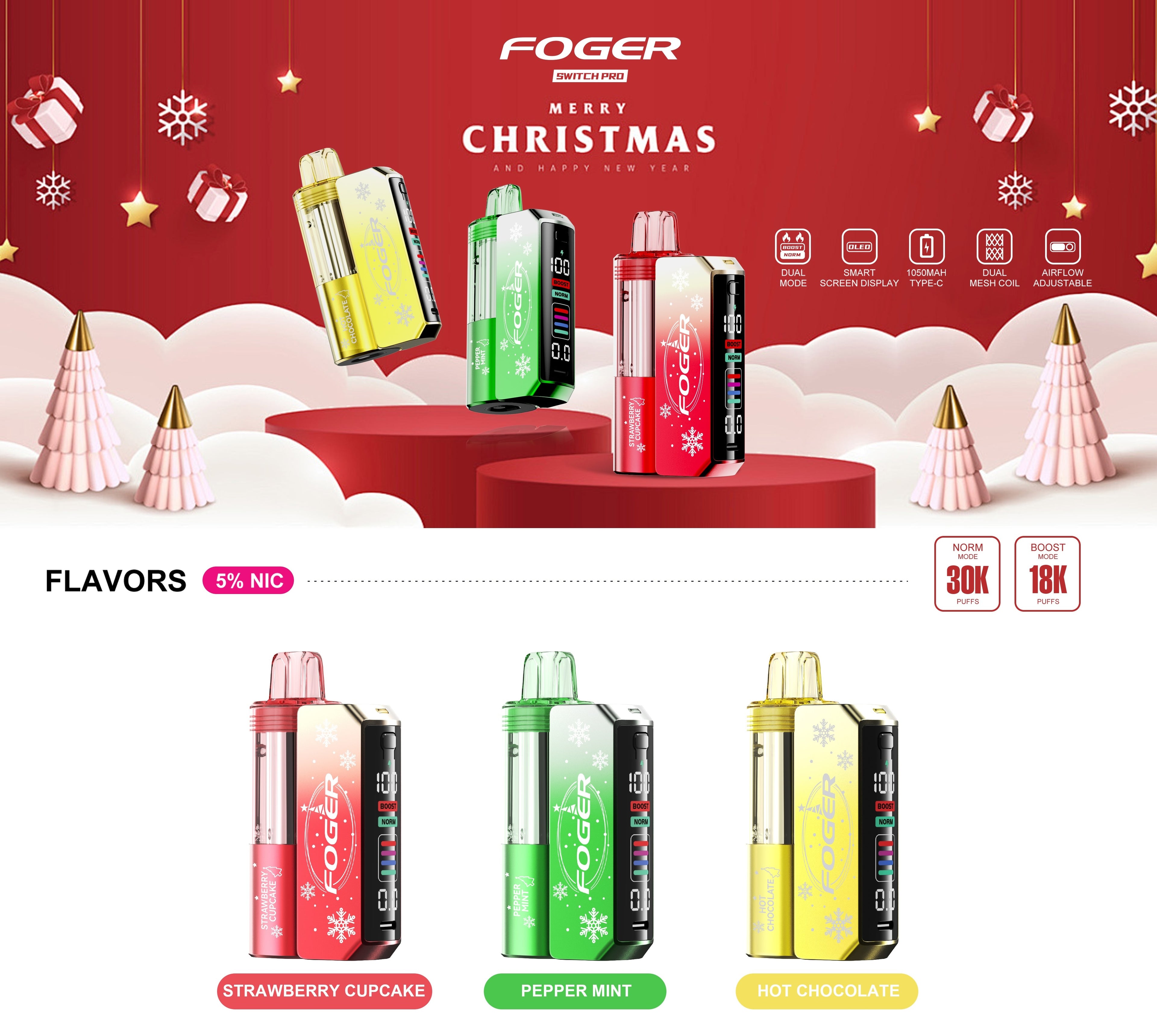 Holiday Foger Switch Pro: Festive Vape Kit Available Now Holiday Foger Switch Pro: Festive Vape Kit Available Now