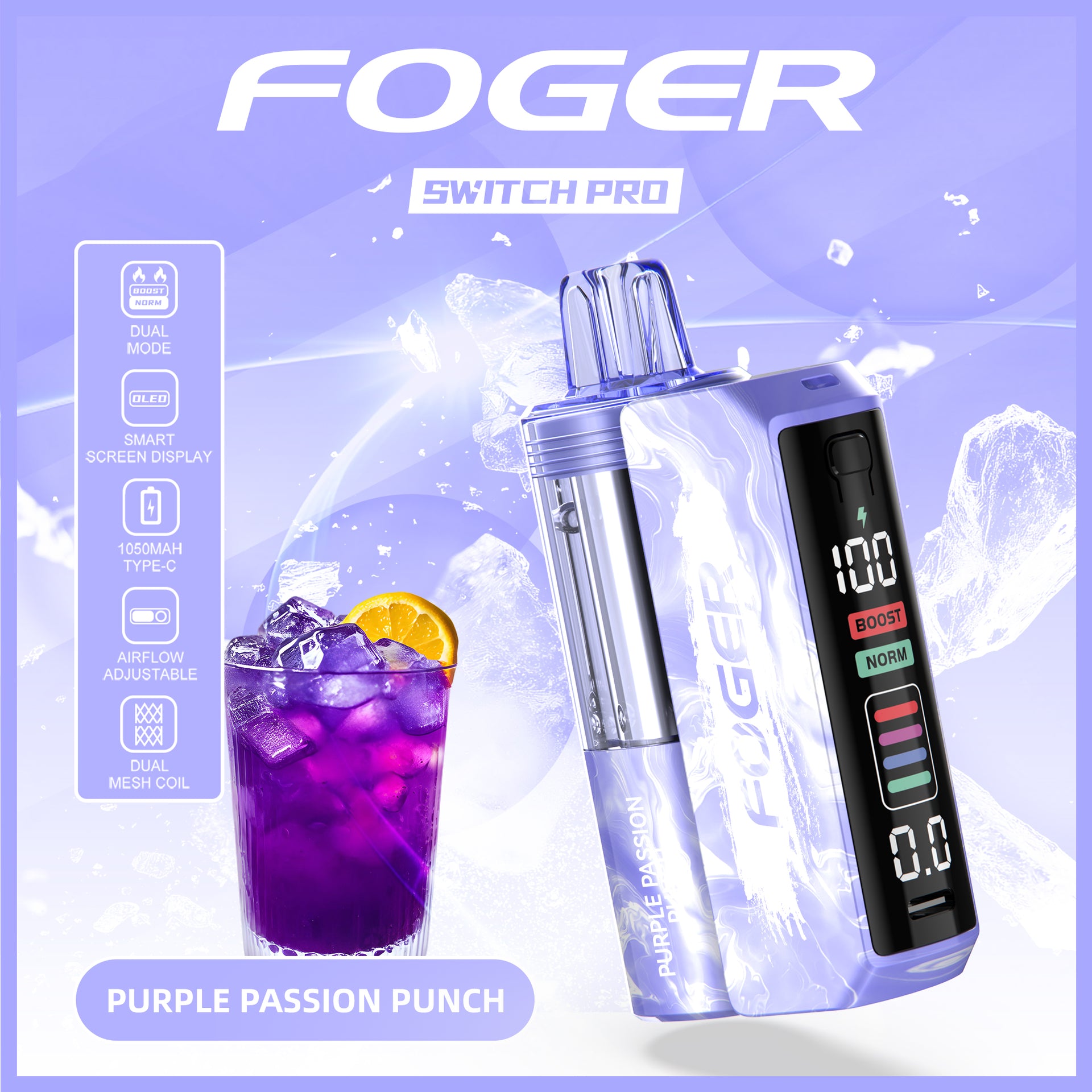 purple foger vape Foger Omg B-Pop 30K Kit main image 1