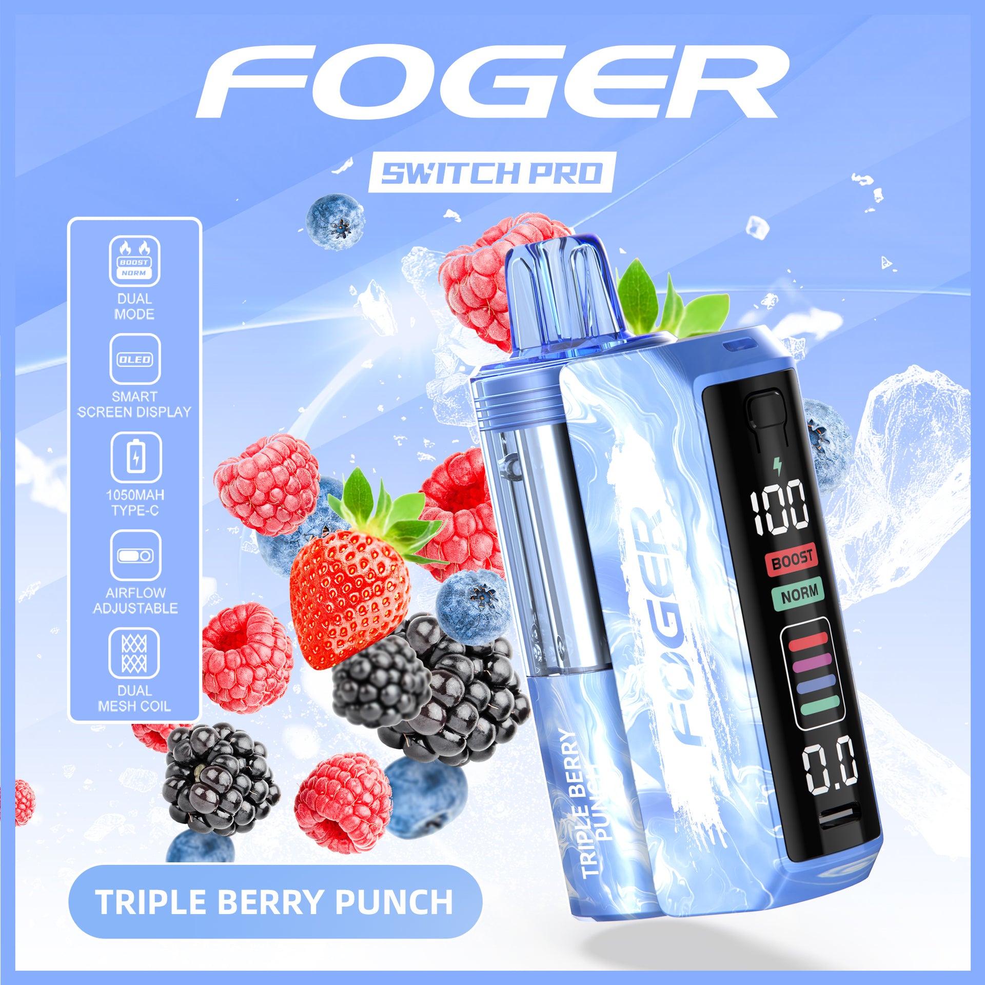 Triple Berry Punch Foger Switch Pro Kit | 30K Puffs Triple Berry Punch Foger Switch Pro Kit | 30K Puffs