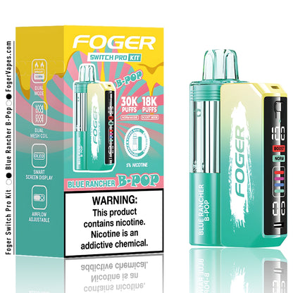 Foger Switch Pro Kit: 30K Puffs of Blue Rancher Flavor Foger Switch Pro Kit: 30K Puffs of Blue Rancher Flavor