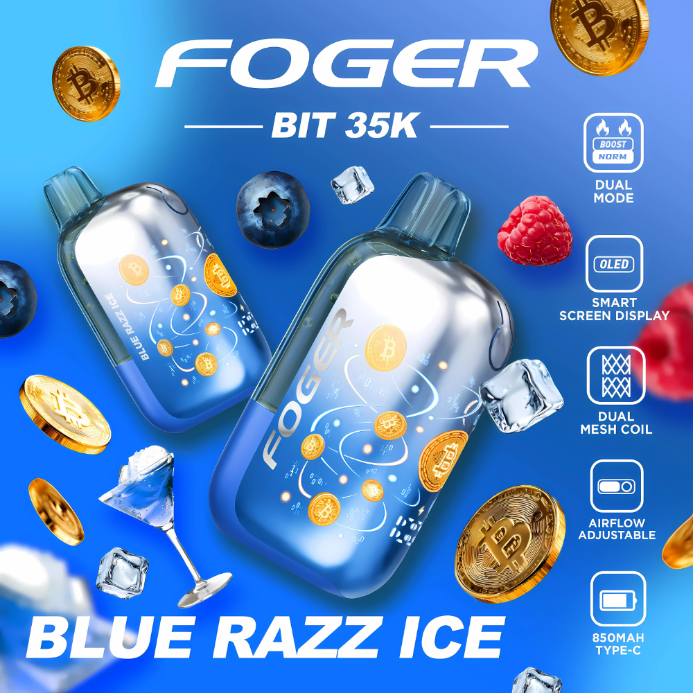 Blue Razz Ice | Foger Bit 35K Vape – 35,000 Puffs