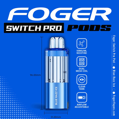 Blue Razz Ice Foger Switch Pro Pods 30K Refreshing Puffs Blue Razz Ice Foger Switch Pro Pods 30K Refreshing Puffs