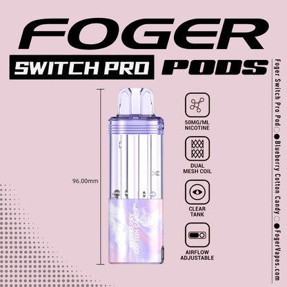 Blueberry Cotton Candy – Foger Switch Pro Pod | 30K Puffs