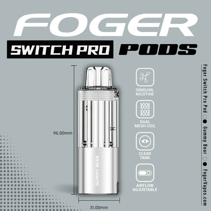 Gummy Bear Foger Switch Pro Pods 30K Puffs Sweet & Fun Blend Gummy Bear Foger Switch Pro Pods 30K Puffs Sweet & Fun Blend