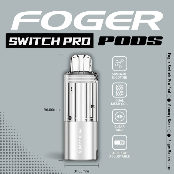 foger vape precio Gummy Bear Foger Switch Pro Pods 30K Puffs – Sweet & Fun Blend
