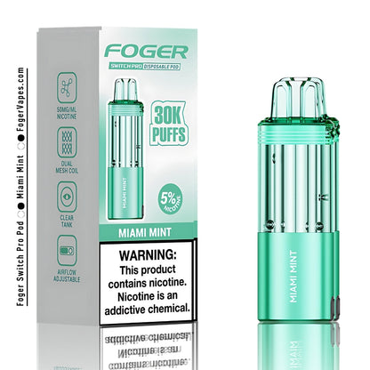 Miami Mint Foger Switch Pro Pods 30K Puffs Refreshing Mint Blend Miami Mint Foger Switch Pro Pods 30K Puffs Refreshing Mint Blend
