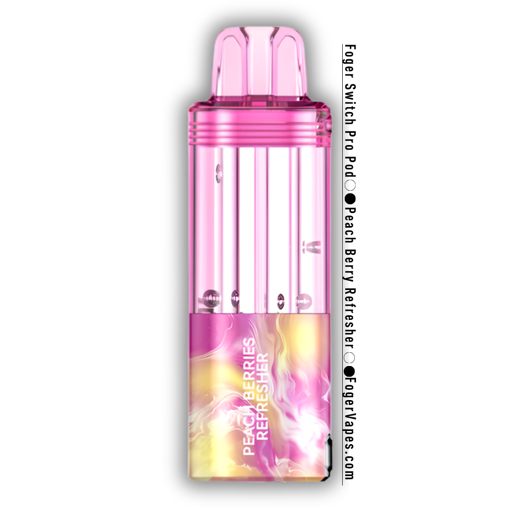 Peach Berries Refresher Foger Switch Pro Pod 30K puffs peach and berry disposable vape in pink finish