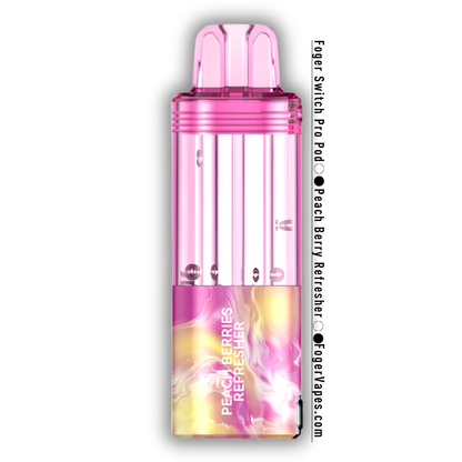 Peach Berries Refresher Foger Switch Pro Pod 30K puffs peach and berry disposable vape in pink finish