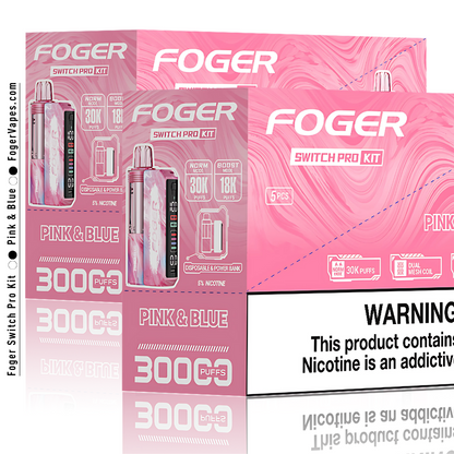 Foger Switch Pro Kit Pink & Blue | 30K Puffs Foger Switch Pro Kit Pink & Blue | 30K Puffs