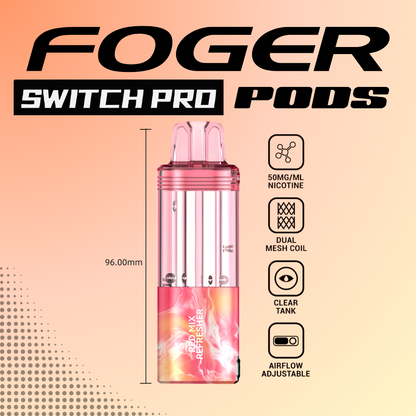 Foger Switch Pro Pod Red Mix Refresher 30K puffs mixed red fruit disposable vape with adjustable airflow