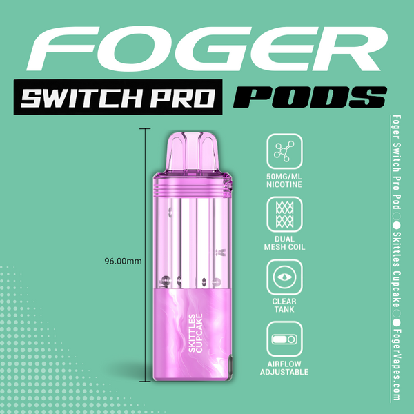 Foger Switch Pro Pod Skittles Cupcake | 30K Puffs Foger Switch Pro Pod Skittles Cupcake | 30K Puffs