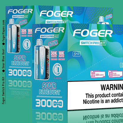 Foger Switch Pro Kit: Sour Blue Dust - 30K Flavor Puffs Foger Switch Pro Kit: Sour Blue Dust - 30K Flavor Puffs