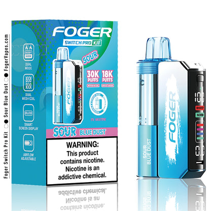 Foger Switch Pro Kit: Sour Blue Dust - 30K Flavor Puffs Foger Switch Pro Kit: Sour Blue Dust - 30K Flavor Puffs