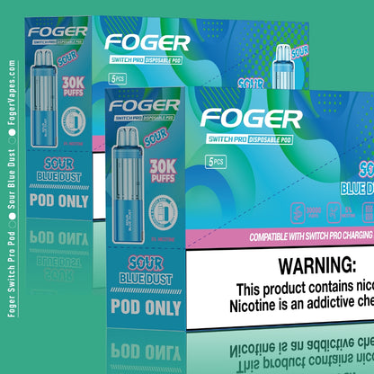 Foger Vapes Sour Blue Dust Switch Pro Pod - 30K Puffs Foger Vapes Sour Blue Dust Switch Pro Pod - 30K Puffs