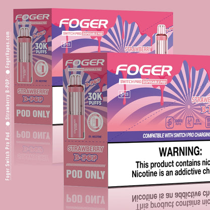 Foger Vapes Strawberry B-POP Pod: 30K Puffs of Flavor Foger Vapes Strawberry B-POP Pod: 30K Puffs of Flavor