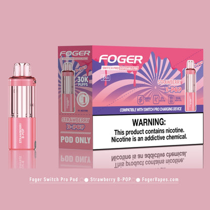 Foger Vapes Strawberry B-POP Pod: 30K Puffs of Flavor Foger Vapes Strawberry B-POP Pod: 30K Puffs of Flavor