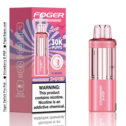 Foger Vapes Strawberry B-POP Pod: 30K Puffs of Flavor Foger Vapes Strawberry B-POP Pod: 30K Puffs of Flavor