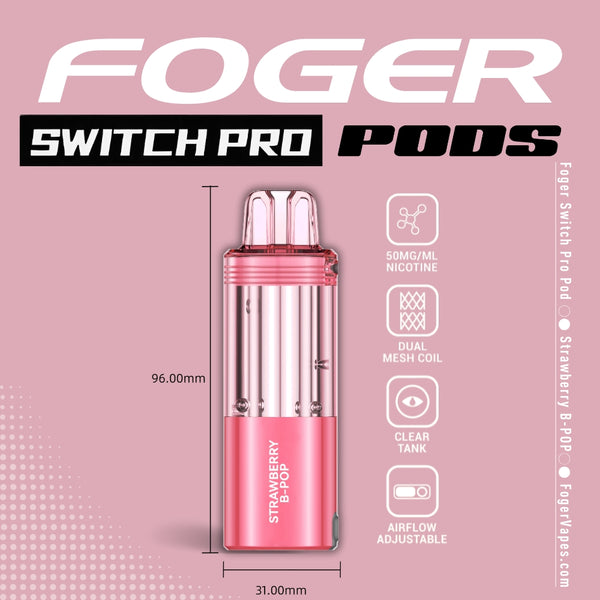 Foger Vapes Strawberry B-POP Pod: 30K Puffs of Flavor Foger Vapes Strawberry B-POP Pod: 30K Puffs of Flavor