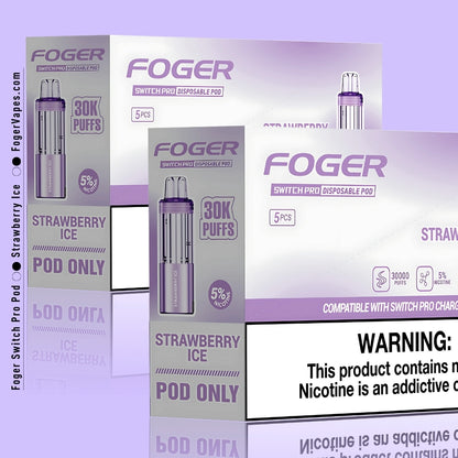 Strawberry Ice Foger Switch Pro Pods: 30K Sweet Puffs Strawberry Ice Foger Switch Pro Pods: 30K Sweet Puffs