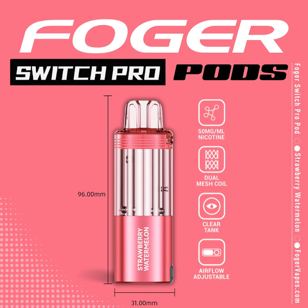 Strawberry Watermelon Foger Switch Pro Pod 30K Puffs! Strawberry Watermelon Foger Switch Pro Pod 30K Puffs!