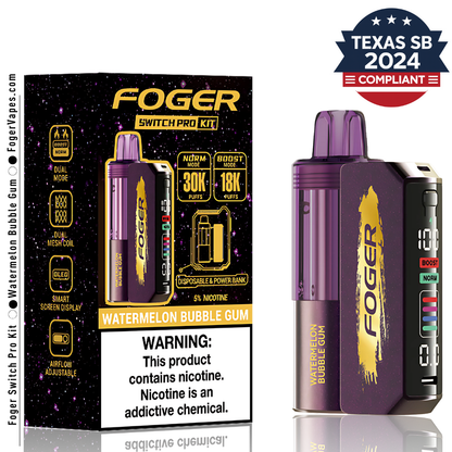 Watermelon Bubble Gum Switch Pro Kit Foger Vapes Texas Compliant Watermelon Bubble Gum Switch Pro Kit Foger Vapes Texas Compliant