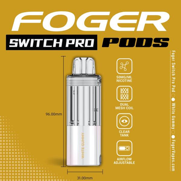 Explore White Gummy Foger Pods: 30K Puffs of Fruity Flavor Explore White Gummy Foger Pods: 30K Puffs of Fruity Flavor